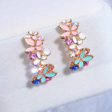 Load image into Gallery viewer, Colorful crystal butterfly earrings