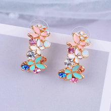 Load image into Gallery viewer, Colorful crystal butterfly earrings